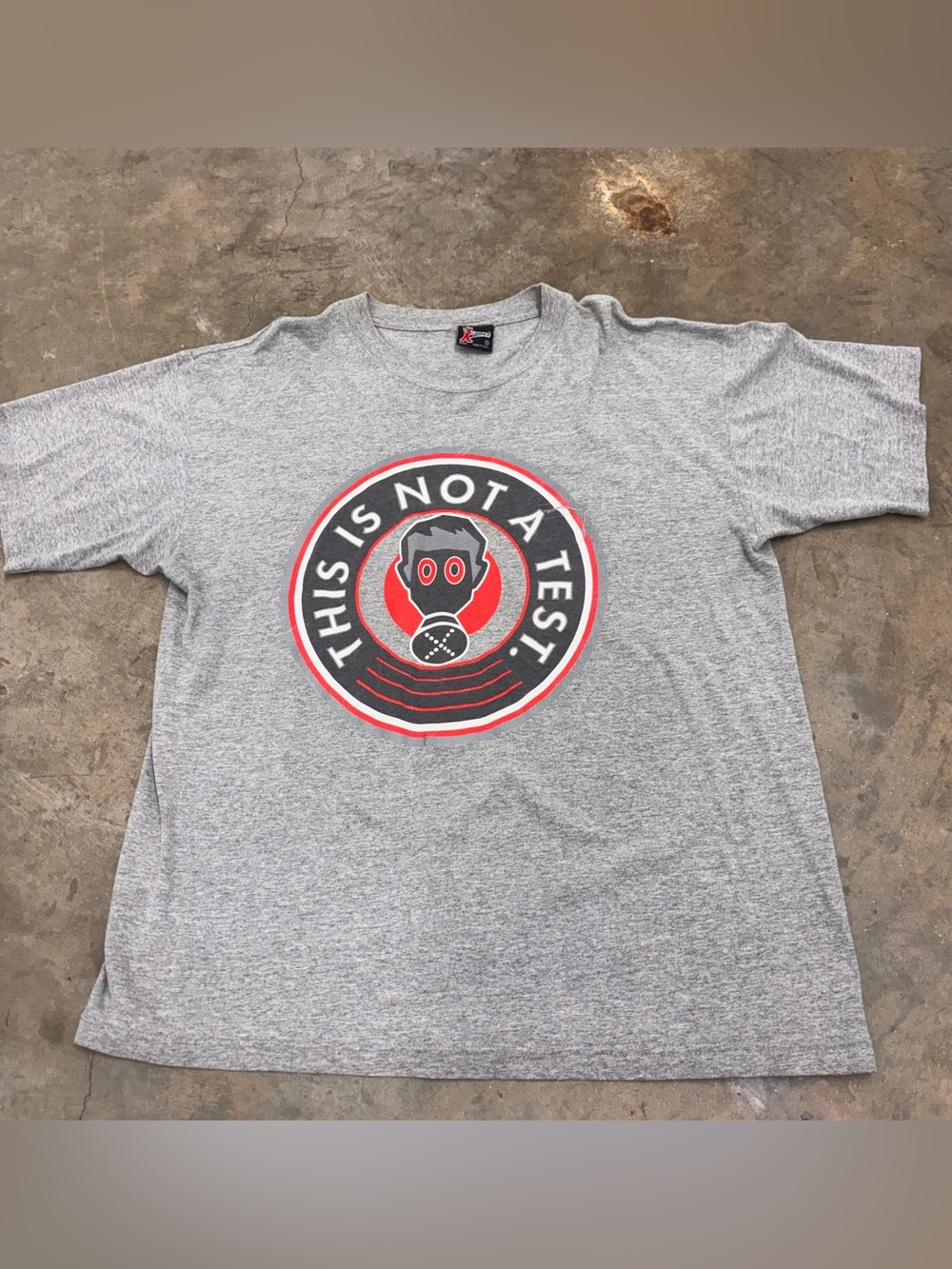 Vintage 90s X Games T-Shirt Gas Mask This Is Not A Test ESPN Gray XL USA Made